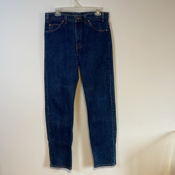 90s Levis Jeans Orange Tab VTG 505 34 Dark Blue Straight Denim 1996 Americana - Picture 9 of 16
